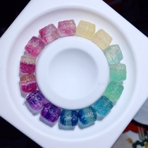 V978 Natural Fluorite Bracelet Colored Fluorite Barrel Beads Gradient Color 10mm Warm Palace Stone Women’s Jewelry Gift