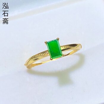 1a39 natural a-grade jadeite imperial green ring princess s925 silver 6/5mm live v material men and women ring