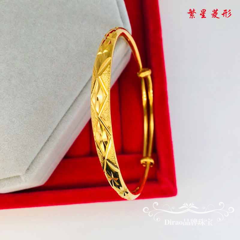 Khắc 999 lâu không phai vàng vòng tay vàng 24K chính hãng Việt Nam mạ vàng trang sức giả vàng giả - Vòng đeo tay Cuff vòng tay handmade