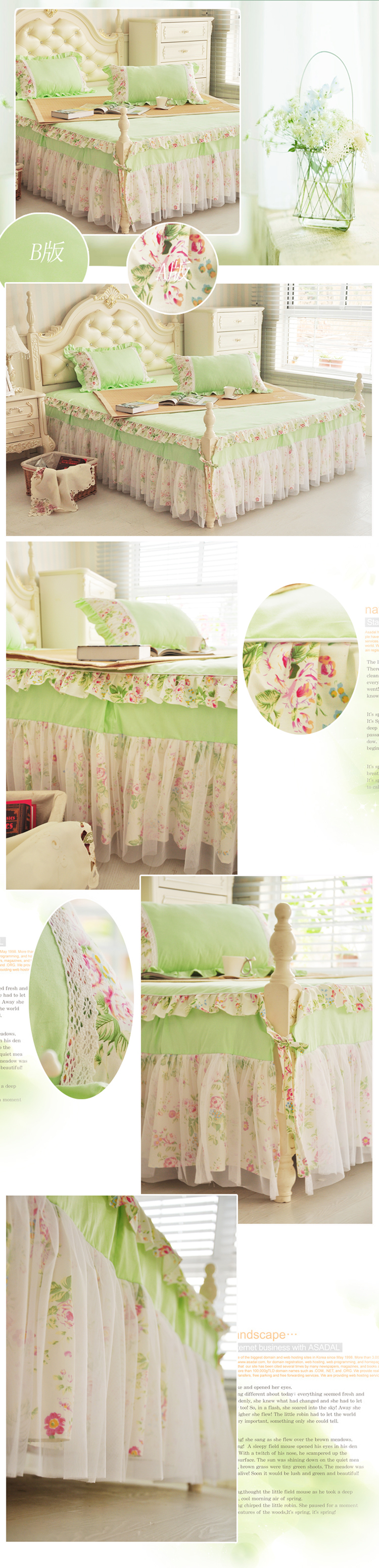 Bông bedspread giường váy Hàn Quốc phiên bản của giường bìa bông ren công chúa màu hồng giường ren Li khuyến mãi mùa hè - Trang bị tấm ra giường spa