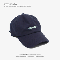 Autumn new embroidered "beginnings" baseball cap sunshade cap casual student hat with small face
