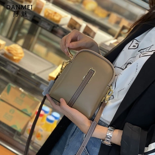 Сумка для телефона, летняя небольшая сумка, модная универсальная маленькая сумка на одно плечо, 2023, из натуральной кожи