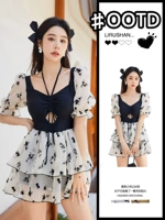 Купальник, короткий рукав, изысканный стиль, коллекция 2022