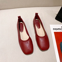 Small ckerwin fairy red xie lag soft single xie a pedal lazy xie in her flat beanie xie