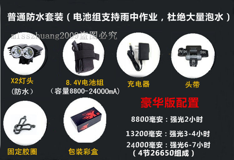 Lumière vélo KUGUANG - phare - Ref 2399805 Image 6