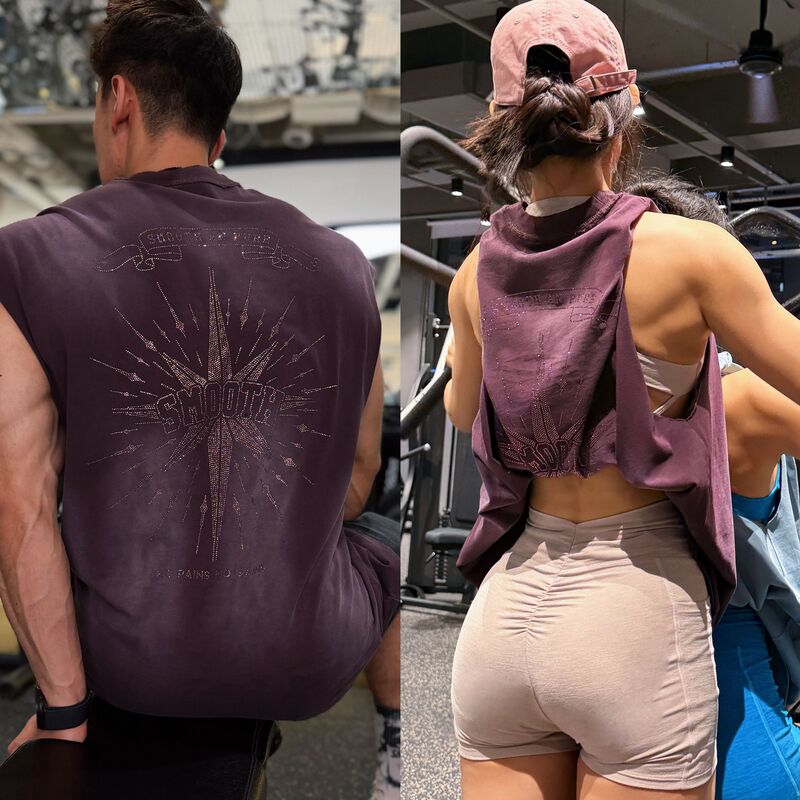 【Eight-Pointed Star Diamond Vest】American-Style Vintage Distressed Sleeveless Vest for Men and Women, Suitable for Fitness, Casual Wear, and Weightlifting