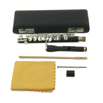 Short Flute C Atlantic Instrument Short Flute Pipe Band Playing Grade Silver Plated Composite Wood Tube Body Cisung