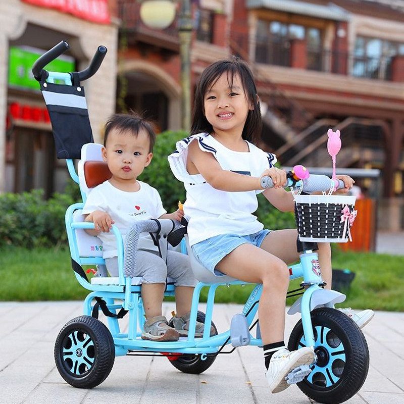 Clear Barn Handling Double Child Tricycle Twins Baby Carrier Ditire Double Seat Bike Baby Baby Trolley-Taobao