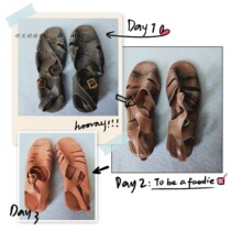 Nostalgic Old Stock 80s-90s Boys Plastic Sandals Brown