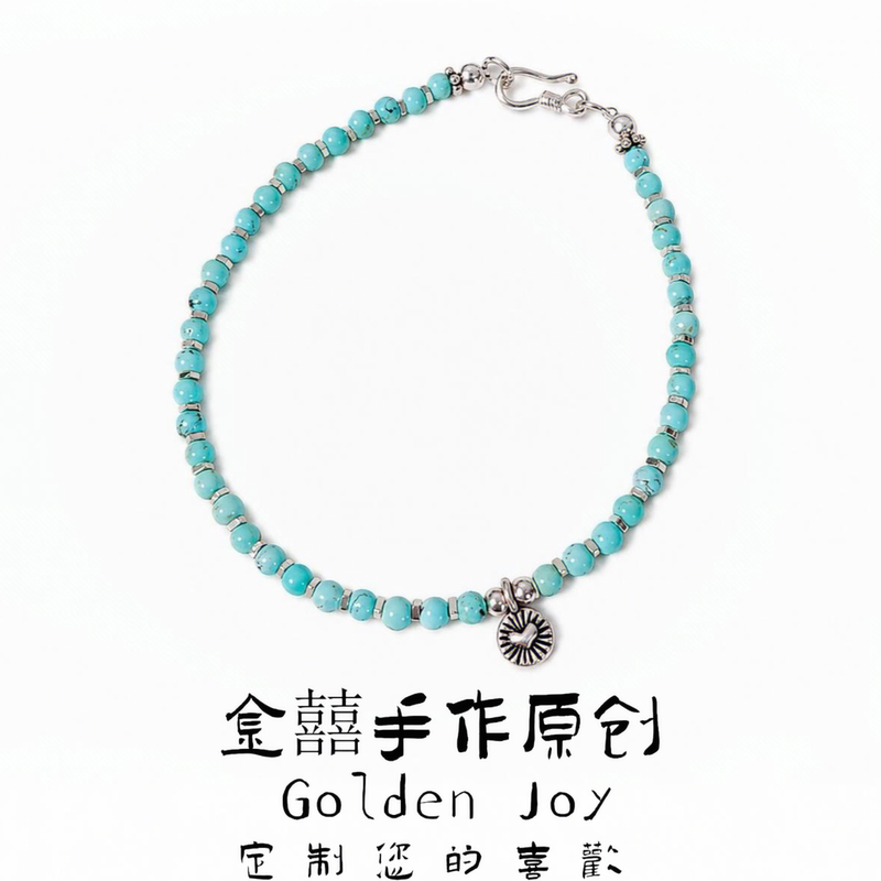 Natural Turquoise 925 Silver Niche Design High-End Stackable Bracelet with a Beautiful Appearance Natural Turquoise 925 Silver Niche Design High-End Stackable Bracelet with a Beautiful Appearance