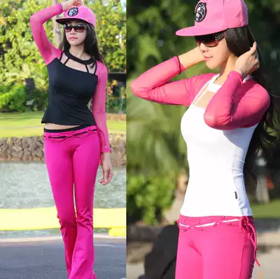 Quick-drying JennyQ fitness clothes Dancing competition dance yoga sports long-sleeved bodybuilding suit running outdoor