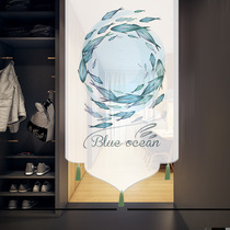 HuayiNEW recommends modern Nordic style simple ins bathroom door curtain fabric bedroom partition curtain like a duck to water