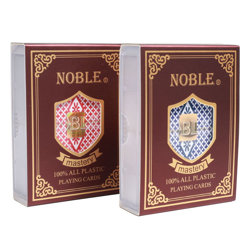 Taiwan original imported poker National High NOBLE plastic frosted poker card T-1801 red and blue narrow plate