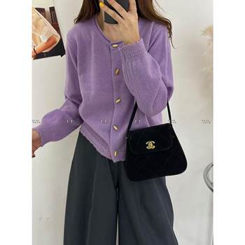 2025 New Korean Style Fashionable and Versatile All-Wool Knitted Cardigan Loose Slimming Sweater Jacket for Women 68502
