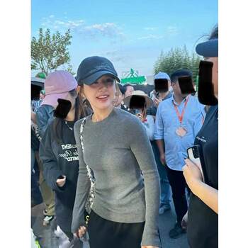 Same Style as Lucy~ Just Buy It! Wool Knit Base Shirt from Dongdaemun, Korea, Slim Fit and Versatile