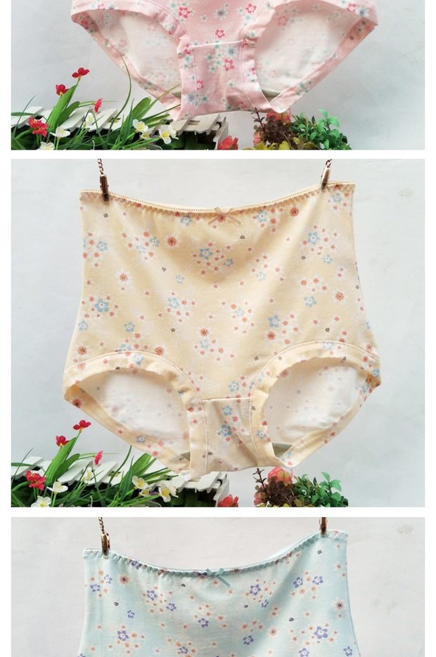 Đồ lót nữ của Fu Nilai co giãn mềm mại và thoải mái để tăng chất béo in quần boxer 2 dải 3046 quần lót bé gái