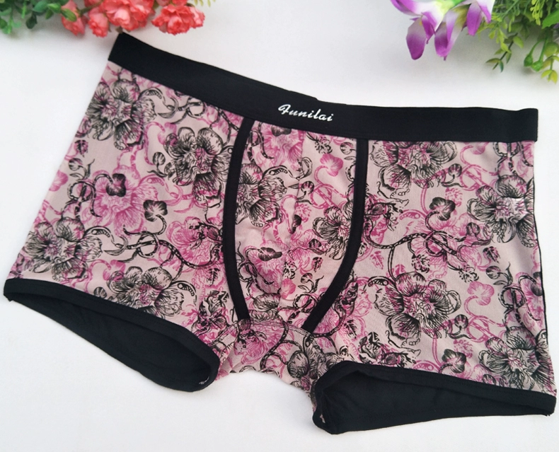 2 đồ lót nam Fu Nilai lưới nam modal cotton mùa hè mỏng thanh niên thoáng khí U quần lửng boxer 0046 quần sịp nam