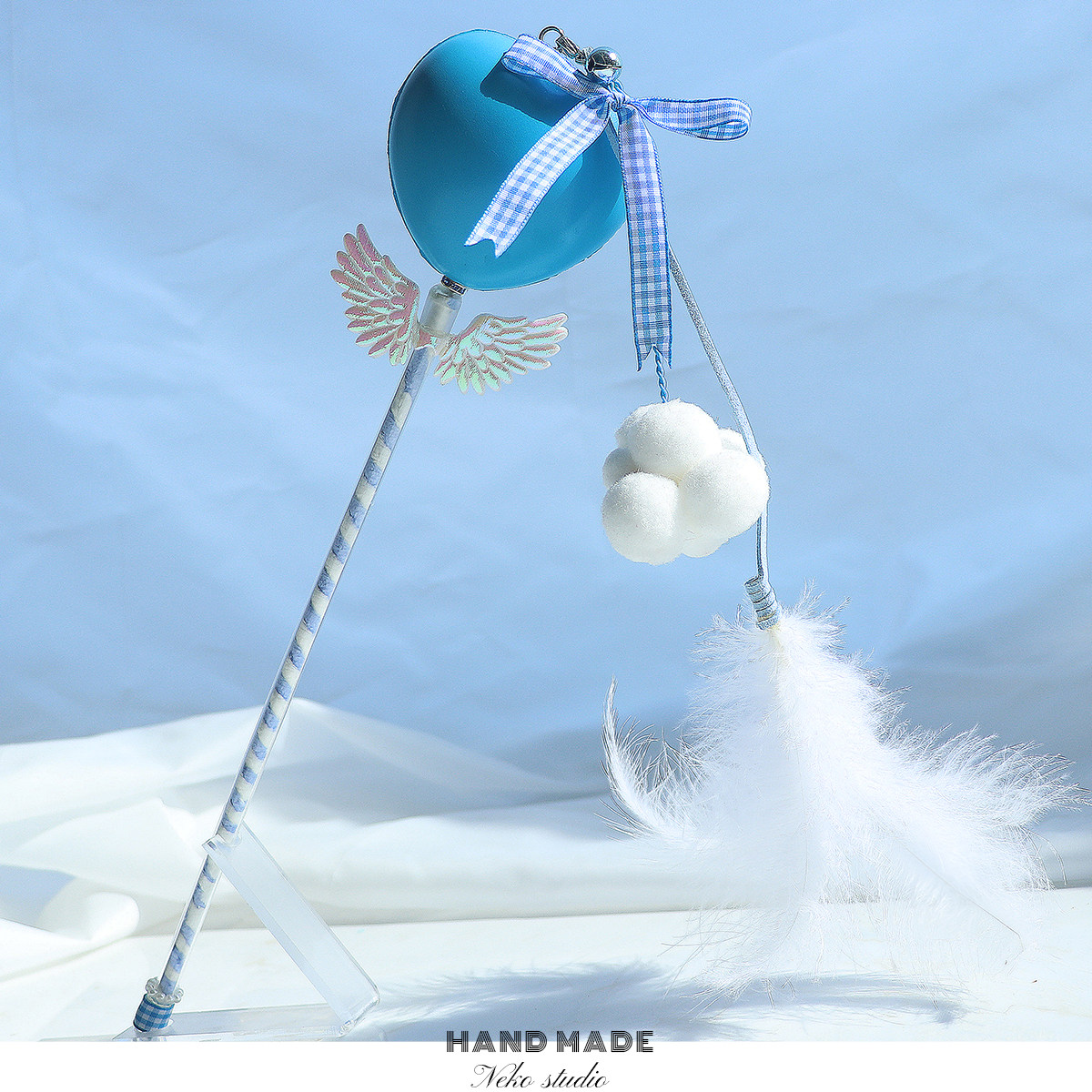 Teasing the cat Rod Long Pole Resistant to the Young Cat Feather Loud paper Mao Ball Bell Replacement Head Fairy Suit Combo Kitty Toy