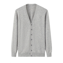 Ordos city V-collar male cashmere cardiovert 100 pure cashmere warm long sleeve loose mountain cashmere sweater jacket