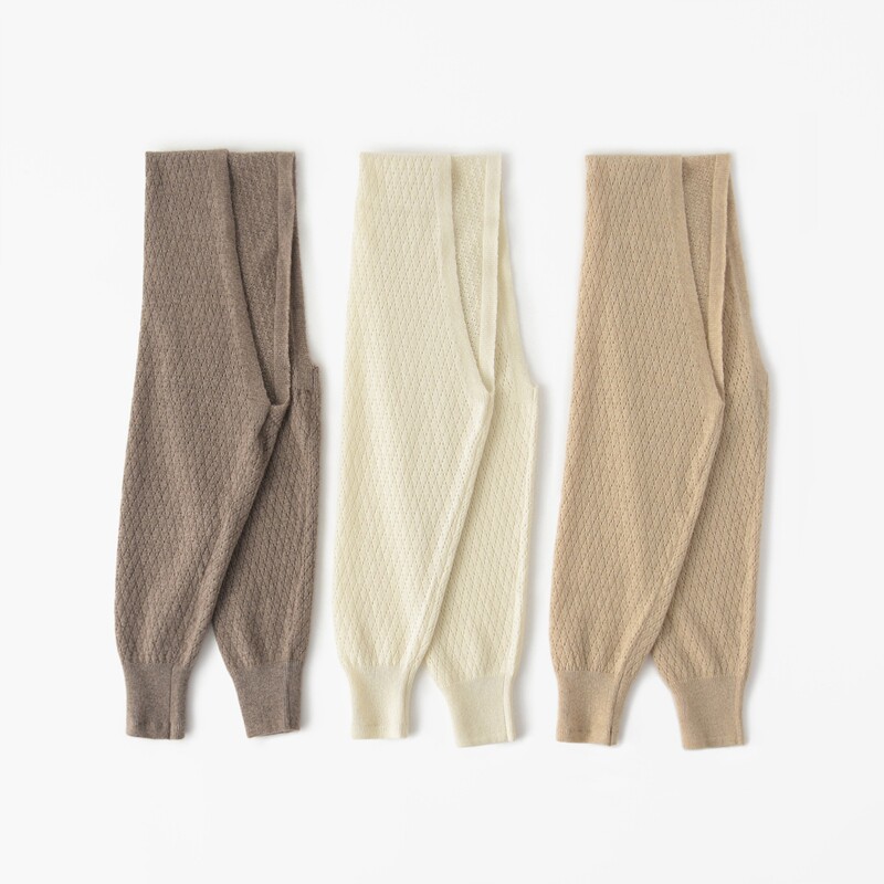 Produced in Ordos City, non-dyed 100% cashmere long-sleeved shoulder pads, air-conditioning warm pure cashmere long-sleeved shoulder pads