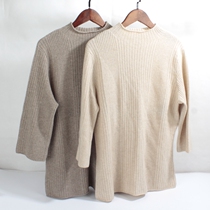 Autumn and winter new products from Ordos City without dyeing 100% cashmere draw half high collar women half sleeve Joker