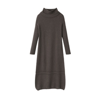 Fu Xianglin pile collar with two sides needle female cashmere long dress 100% Mountain cashmere cashmere long dress soft and warm even dress