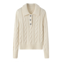 2021 Small turnover thicken jacket cashmere cardiff lady pure mountain cashmere gallows warm and pure cashmere sweater