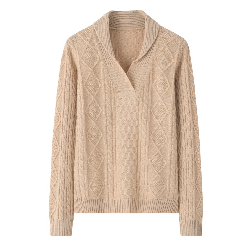 Odos City Autumn Winter New Turncoat Lady Cashmere Sweatshirt Pure Cashmere Thickened Twisted Twist Sleeve Head Warm Long Sleeves 