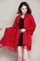 100% cashmere high-grade custom warm pure cashmere scarf thick shawl thick double-sided autumn and winter women