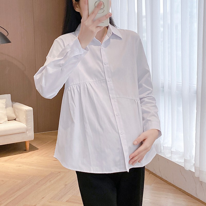 Maternity Wear Summer Maternity Tops White Professional Plus Size Maternity Shirts Plus Size Half-Sleeve Work Shirts Maternity Wear Summer Maternity Tops White Professional Plus Size Maternity Shirts Plus Size Half-Sleeve Work Shirts