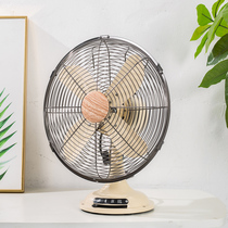 Desk fan Light green retro old-fashioned electric fan Old desk fan Nostalgic small desktop home student antique office