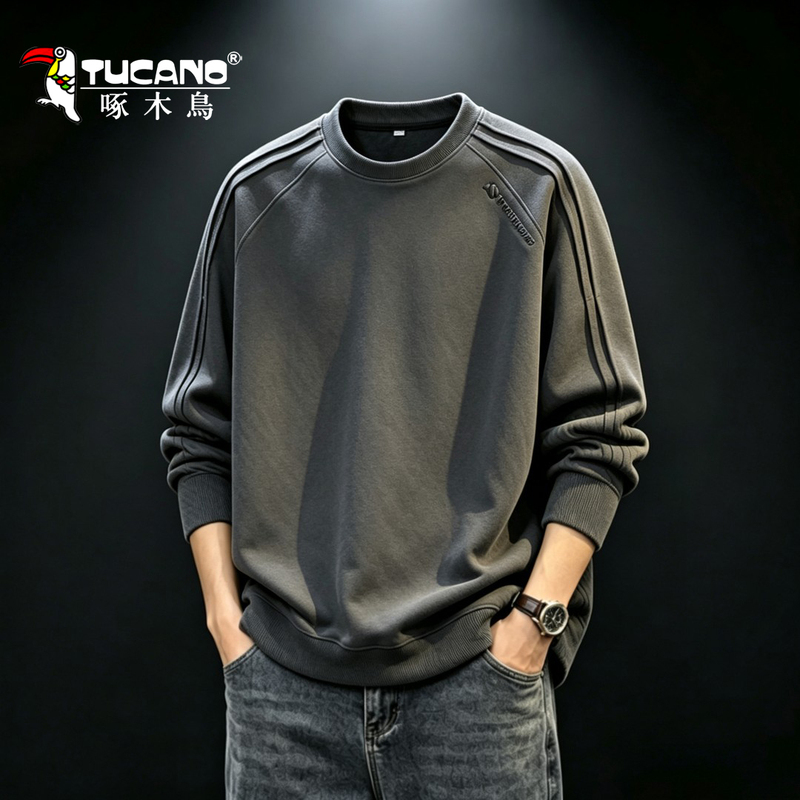 Woodpecker High-End American-Style Crew Neck Oversized Sweatshirt for Men, 2026 Autumn and Winter Trendy Versatile Long-Sleeve Base Shirt Woodpecker High-End American-Style Crew Neck Oversized Sweatshirt for Men, 2026 Autumn and Winter Trendy Versatile Long-Sleeve Base Shirt