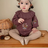 Сиреневое трикотажное боди, колготки