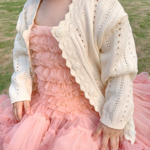 Детский кардиган, милая осенняя куртка, хлопковый свитер, в корейском стиле, защита от солнца