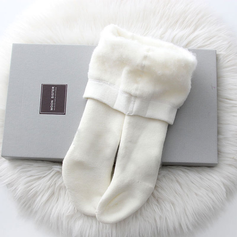 Winter solid color men's and women's baby children's socks pull plush soft thickened jumpsuit Children's pants Baby inner pants