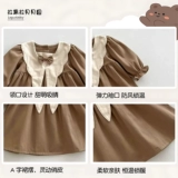 Осеннее платье для девочек, демисезонный наряд маленькой принцессы для раннего возраста, комплект, в корейском стиле, в западном стиле