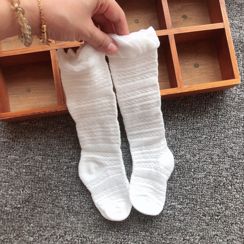 Summer Baby Mesh Long Silo Socks Thin 1 Newborn Pure Cotton No Bones Over Knee Socks Anti-mosquito Socks 0-3 Year Old Silo Socks