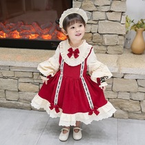 Girls foreign princess dress lolita lolita lolita middle school childrens sweet fairy dress puffy gauze dress