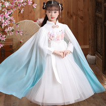 Girls retro Hanfu dress in the big children Spring and Autumn 7 ethnic style children Chinese style Tang dress Princess skirt skirt 9
