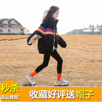 Girls foreign-style lamb wool sweater coat medium-length 6 Cotton thickened 8 middle-aged children 5 childrens fashion coat tide 9