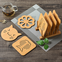 Wooden placemat coaster insulation mat creative table mat plate mat household anti-scalding mat pot mat sand pot mat bowl mat