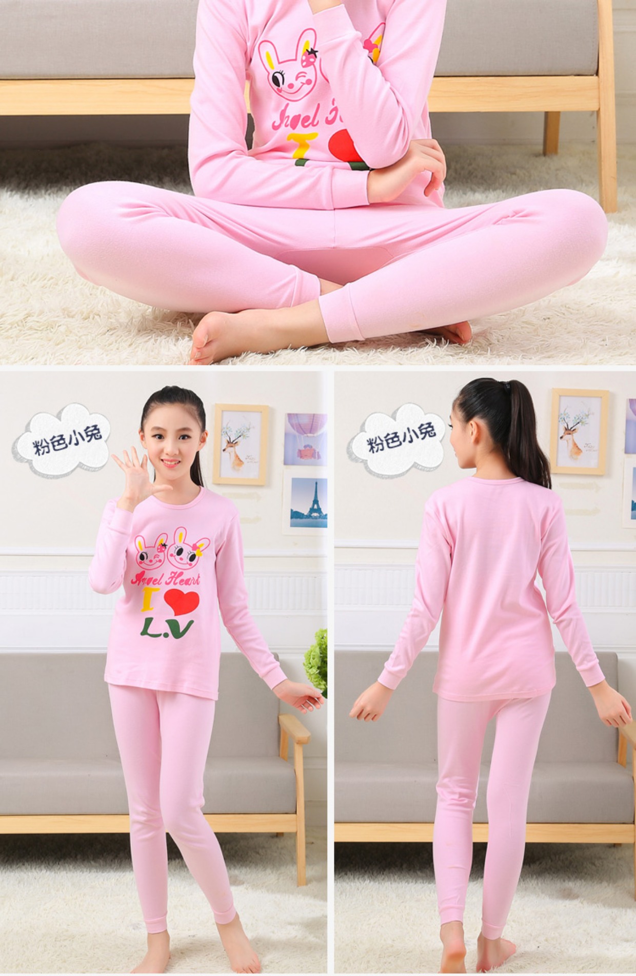 Thanh niên đồ lót nhiệt bộ mỏng cotton mùa thu quần dài quần dài nam sinh trung học cơ sở trẻ em lớn mùa xuân và mô hình mùa thu đồ bộ ống rộng