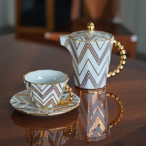 coznap brand new) czigzag Pavel Janak Golden zigzag coffee cup saucer pot