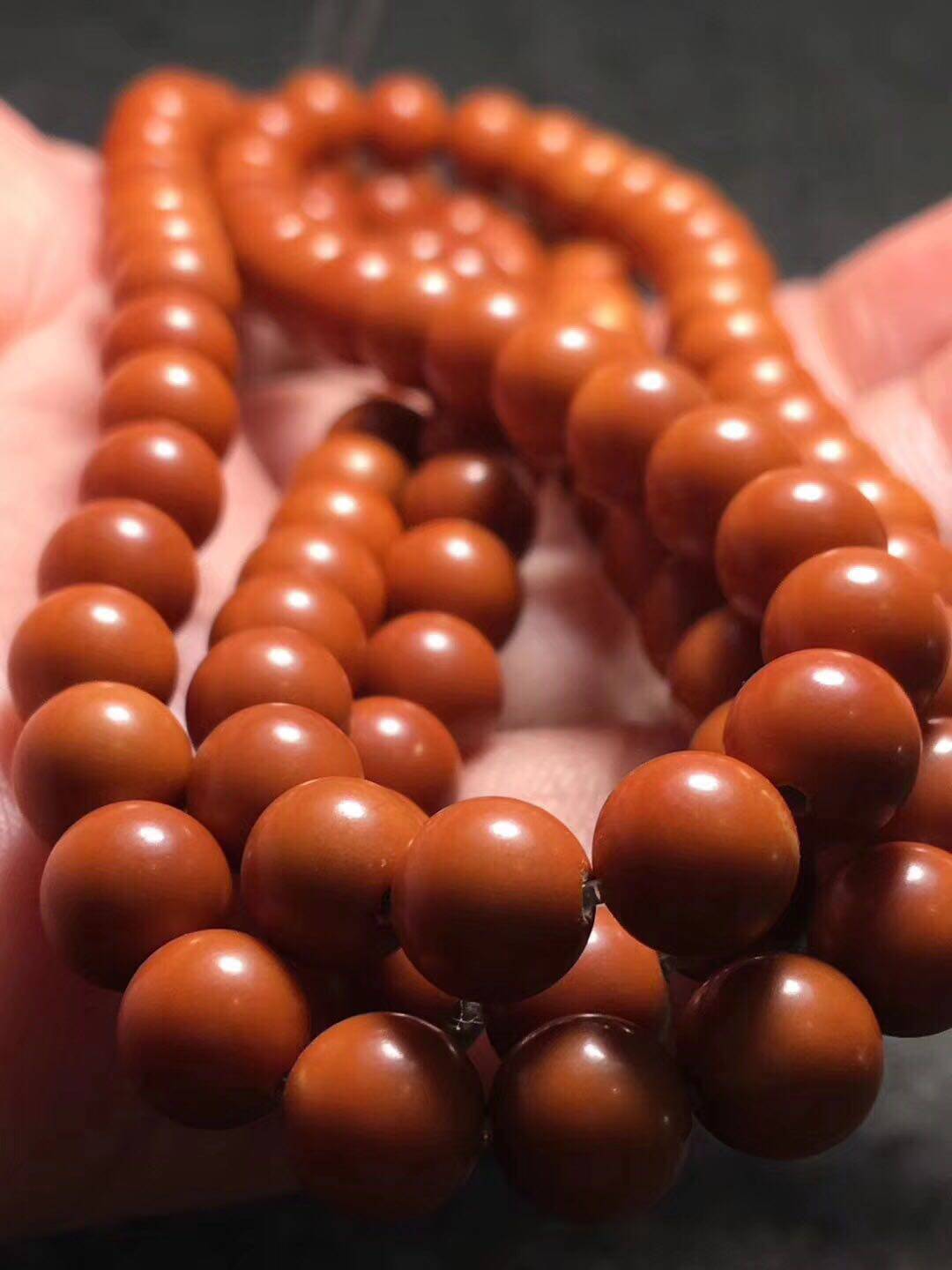 Nuclear carving fans authentic domestic olive core tip Guangdong nuclear pure hand-polished beads 0.7 olive core 108 Buddha beads