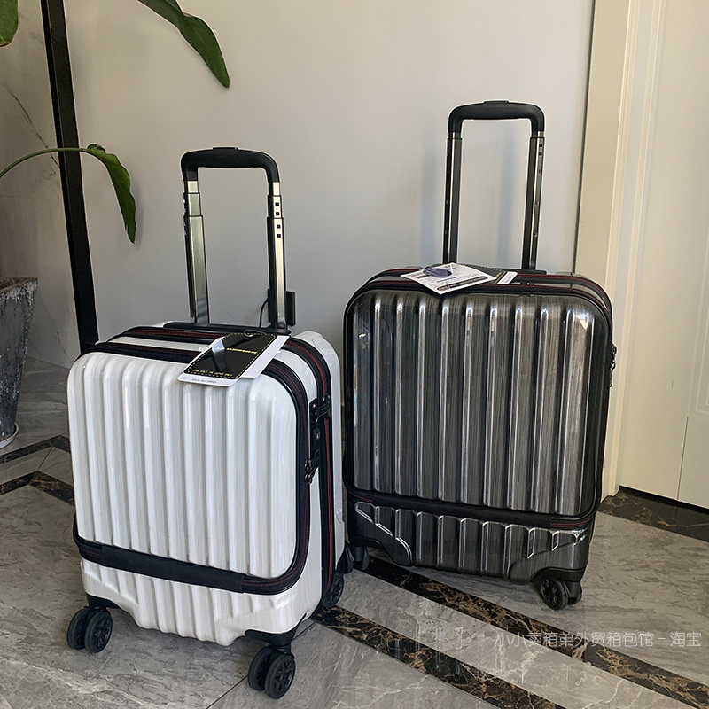 Export to Japan ultra-quiet wheel boarding case front opening open cover trolley case light suitcase small suitcase