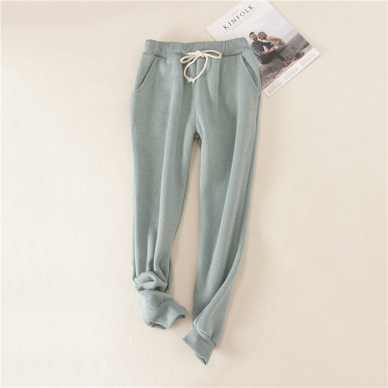 Cộng với quần nhung dày thể thao nữ mùa đông cỡ lớn chất béo MM lambs quần nhung ấm quần lỏng quần harem giản dị quần harem