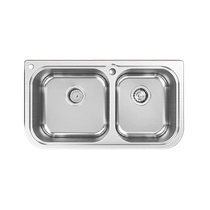 Cole Sink 304 Stainless Steel Double Tank Kitchen Basin 800mm Size Tank Rust-proof Kitchen Wash Basin 45380