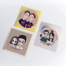 diy to customize the adhesive sticker with the sugar box Sugar box Sugar box post paper paste Back Glue Photo Wedding items Wedding Pendant