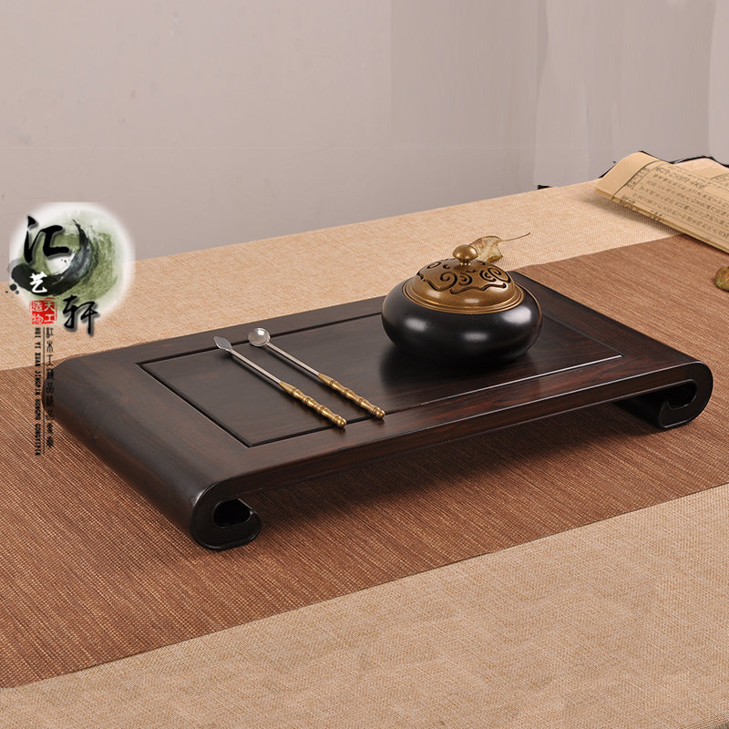 Red Wood Engraving Crafts Gift Hem Accessories Purple sandalwood Book Roll Pendulum Ware Tea Set Base Rectangular Stone Buddha Potted Base