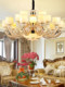 All-Copper Duplex Villa Large Chandelier, Living Room Lamp, European-Style Duplex, Jade Stone Self-Built House, High-Ceiling New Chinese-Style Lighting Fixtures